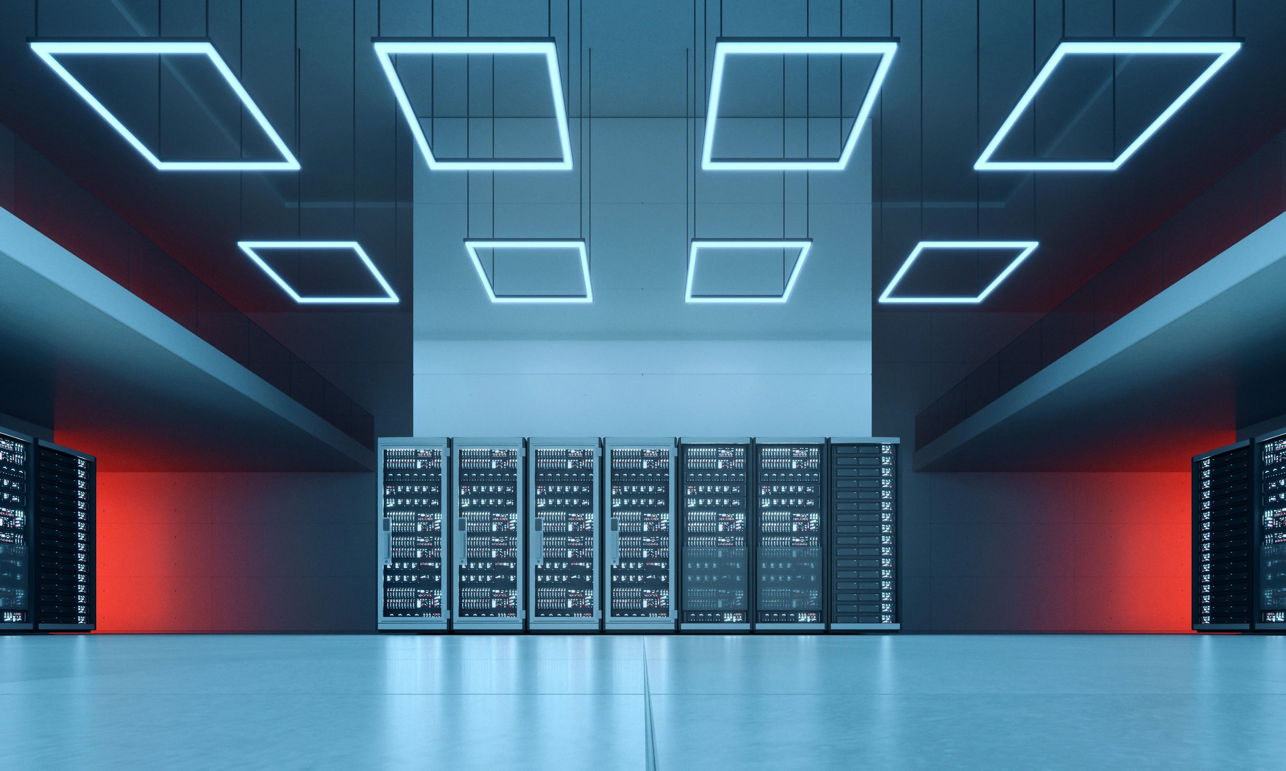 Modern data center servers representing fast WordPress hosting